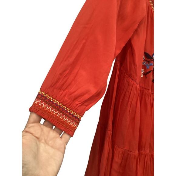 Free People Womens Sunbreams Mini Dress Size Small Off The Shoulder Embroidered - Picture 8 of 11